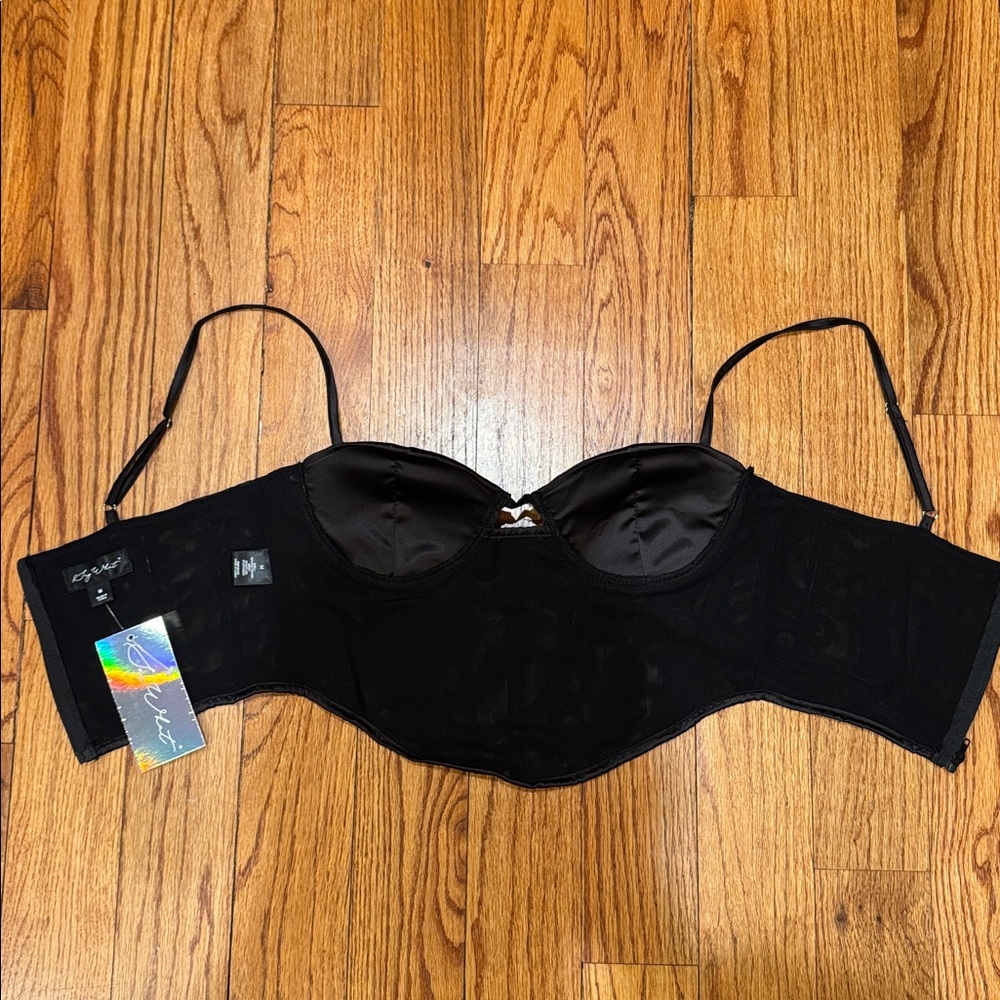 Black Crop Top Corset NWT - Picture 3 of 6